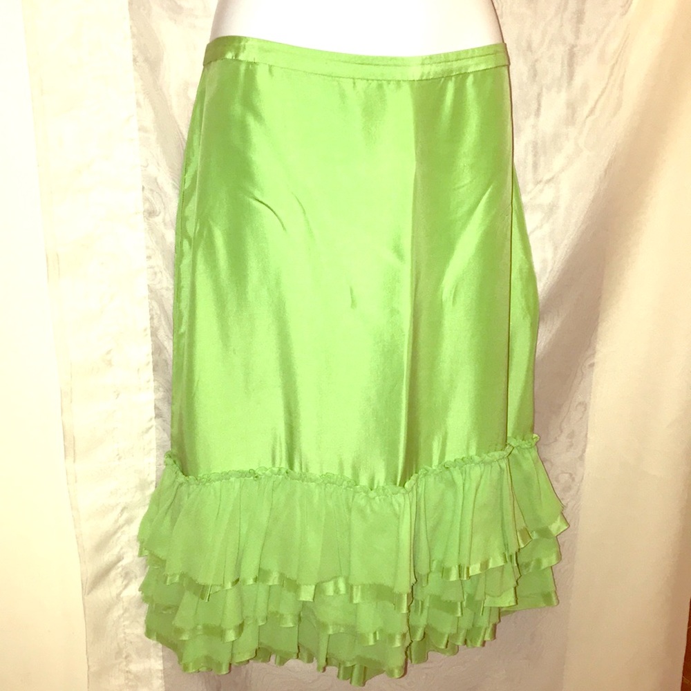 ⭐️3 for $29 Banana Republic Chartreuse Midi Skirt - Picture 1 of 6